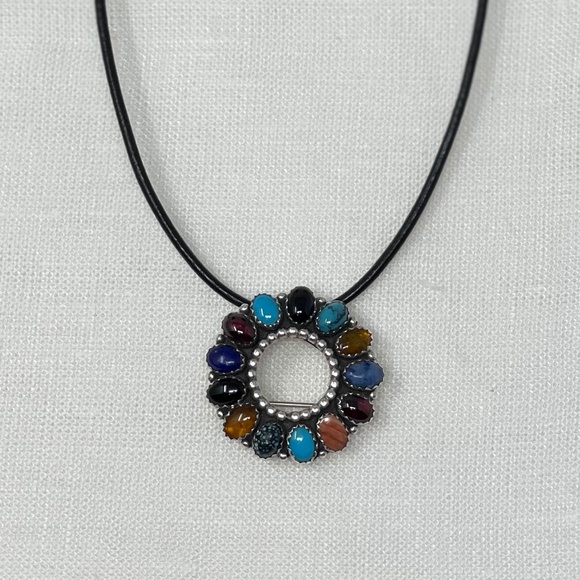 Bea Tom Navajo Vintage Multi-stone Pin/Brooch/Pendant Sterling - Picture 8 of 8